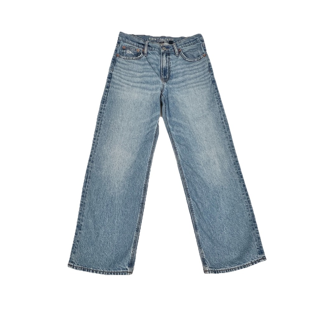 American Eagle Jeans Stovepipe Women 2 Short Blue Light Wash Denim